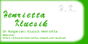 henrietta klucsik business card